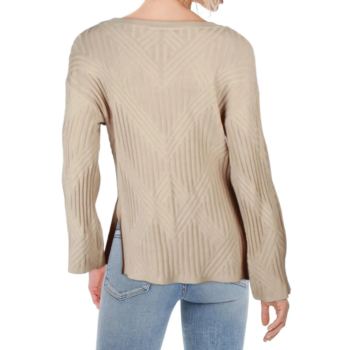 Ribbed Cable Knit Pullover Sweater