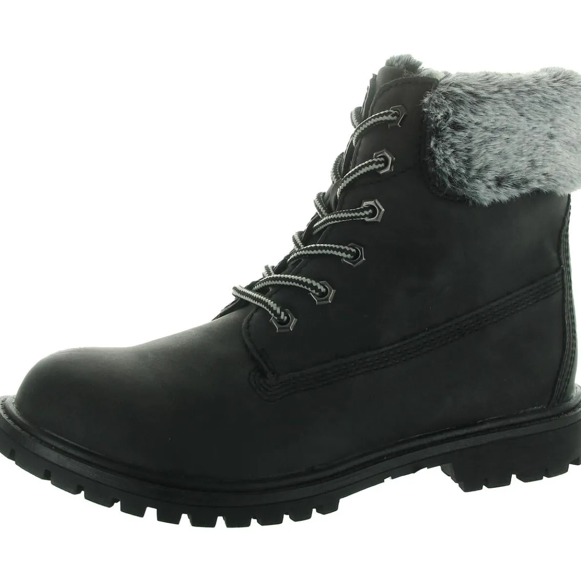 Mason Faux Fur Faux Leather Combat & Lace-Up Boots