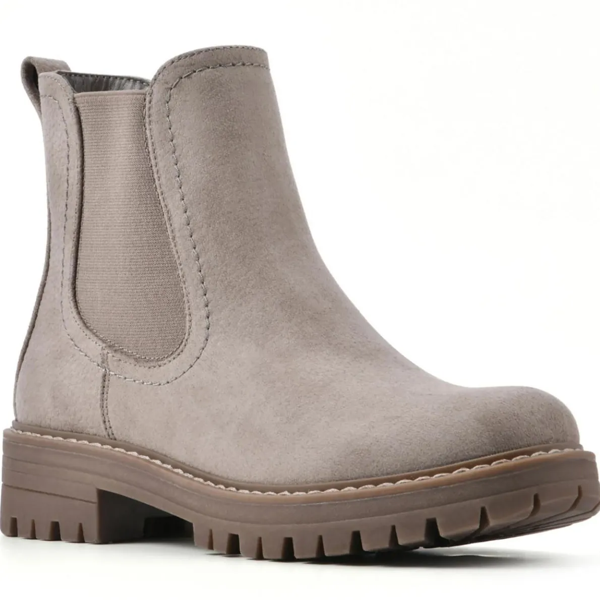 Mastery Faux Suede Stretch Chelsea Boots