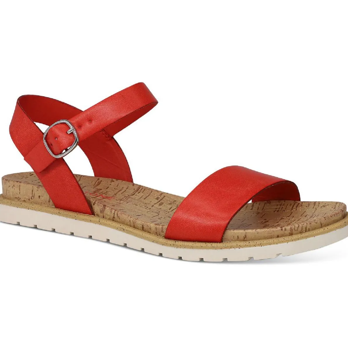 Mattie Faux Leather Open Toe Flats