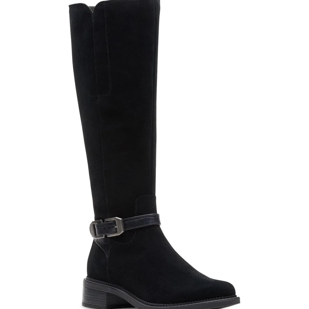 Maye Aster Suede Buckle Knee-High Boots