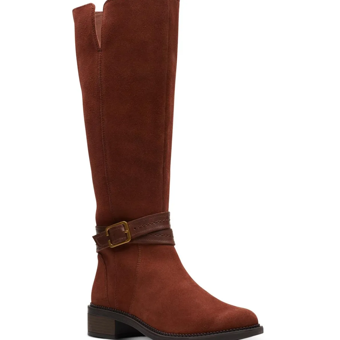 Maye Shine Faux Suede Tall Mid-Calf Boots