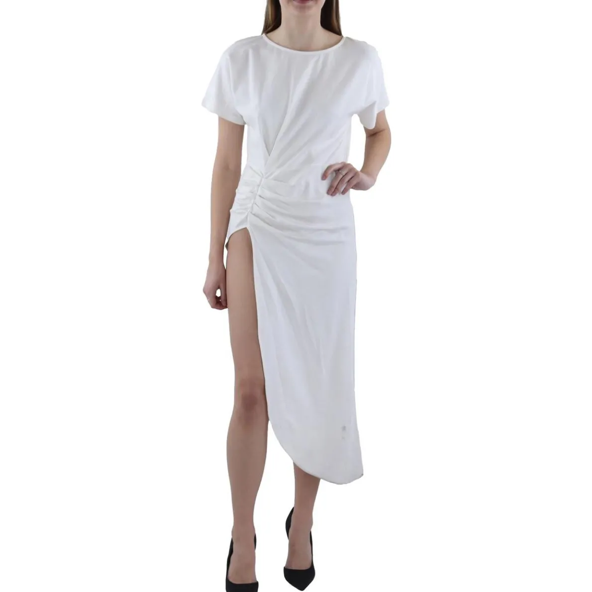 Shirred Hi-Low Blouse