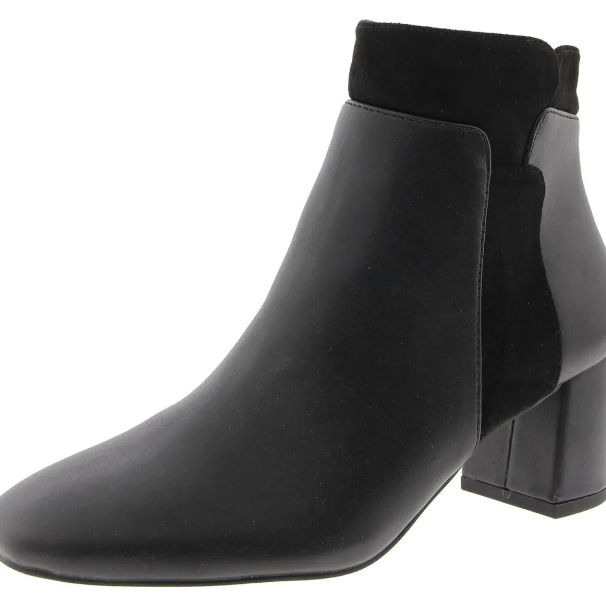 MEDLEY Block Heel Faux Suede Ankle Boots