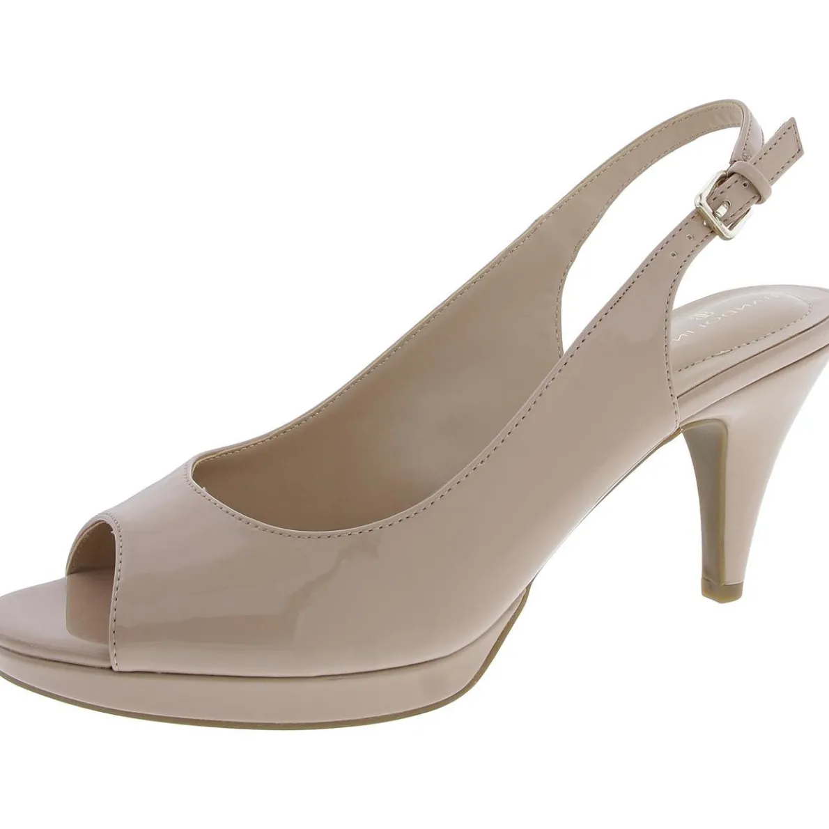 Melt Peep Toe Solid Patent Slingback Heels