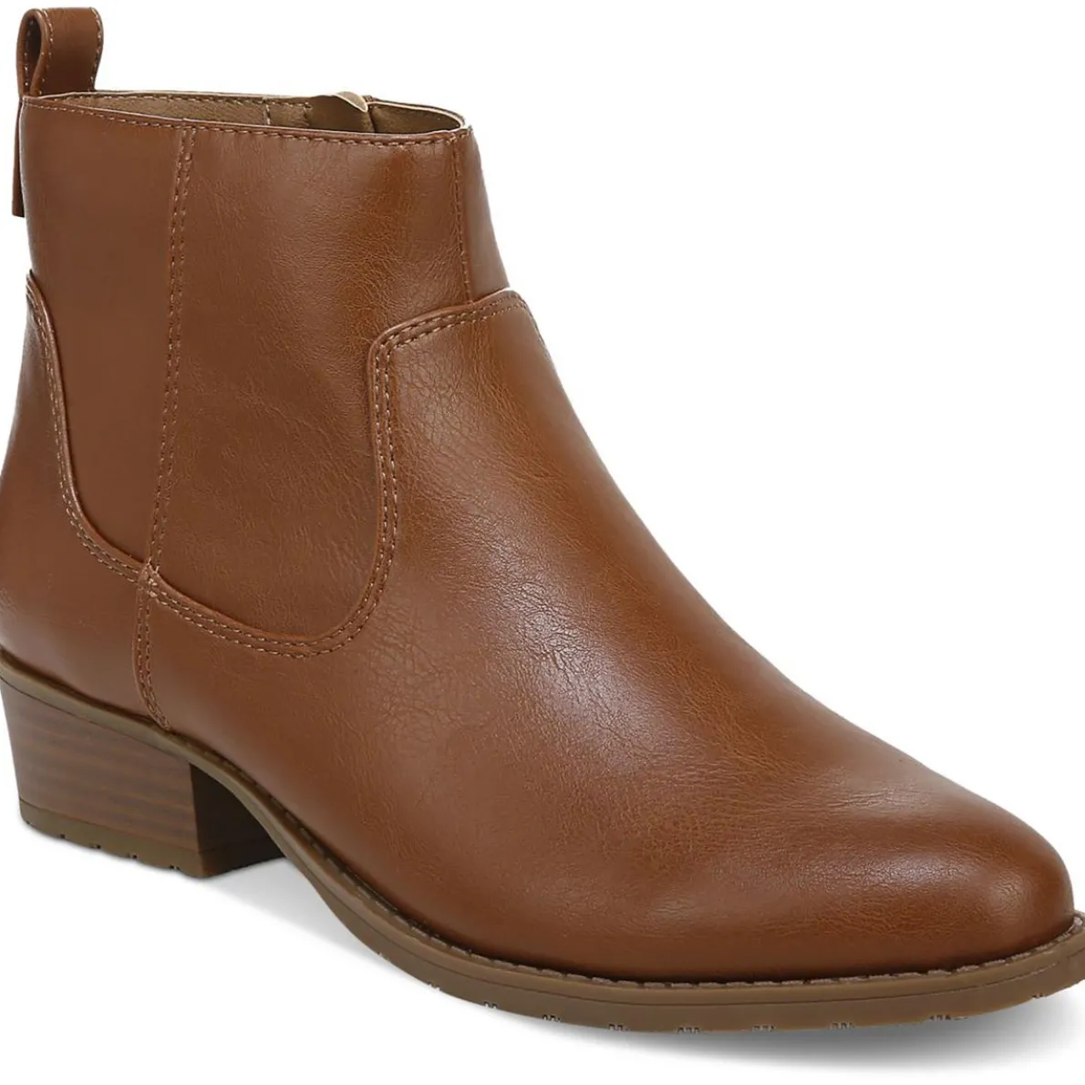 Memphyss Faux Leather Side Zip Ankle Boots