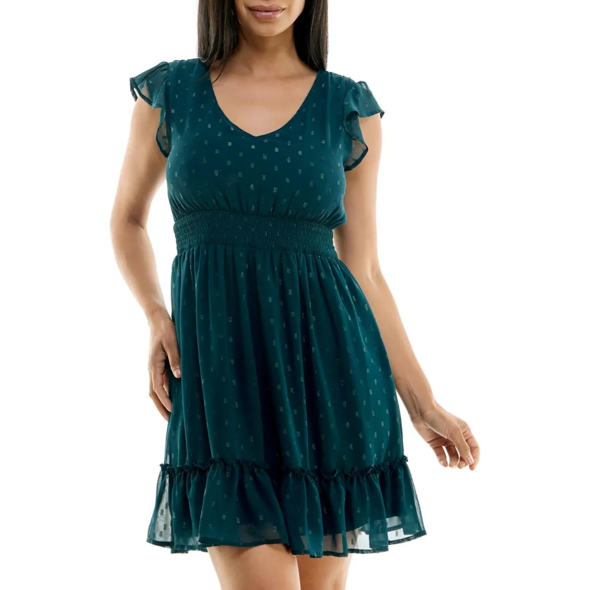 Metallic Polka Dot Mini Dress