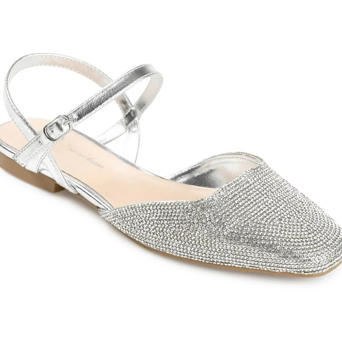 Metallic Rhinestone Slingbacks