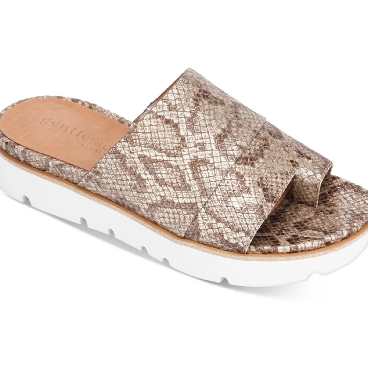 Lavern Leather Slip On Flatform Sandals