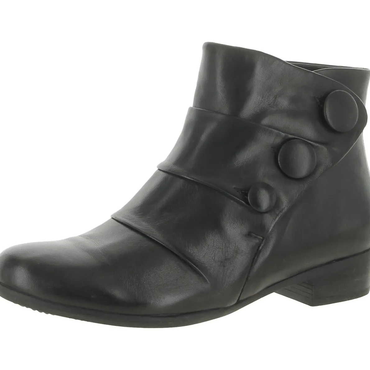 Mila Leather Button Ankle Boots