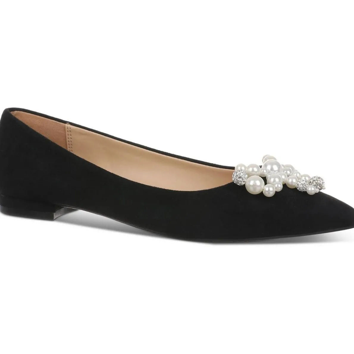 Millee Faux Suede Embellished Ballet Flats