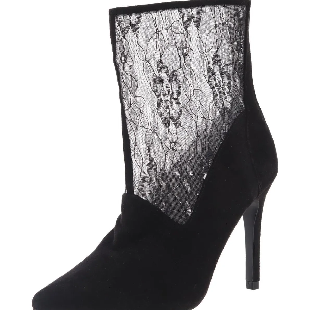 Mixed Media Lace Ankle Boots