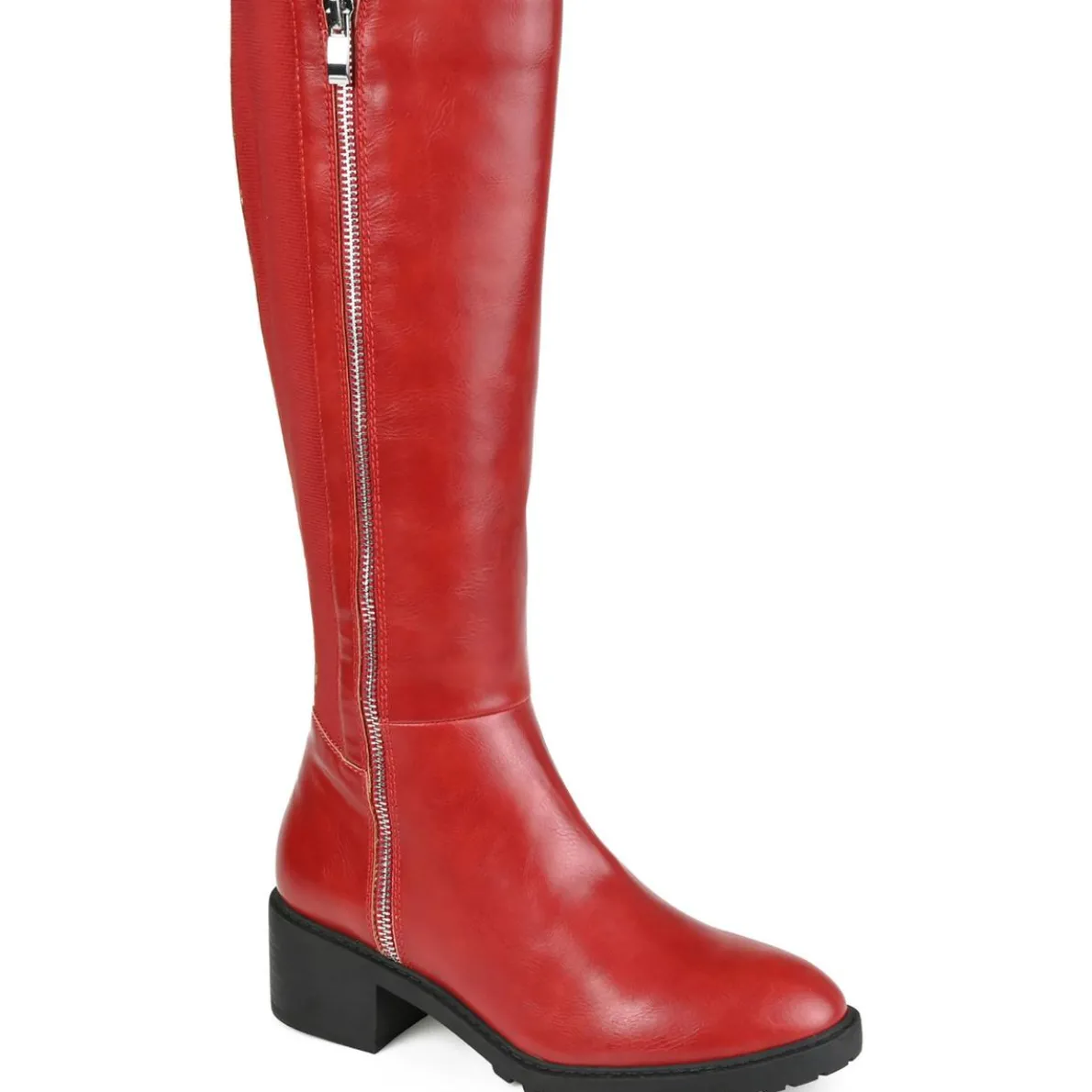 Morgaan Faux Leather Almond Toe Knee-High Boots