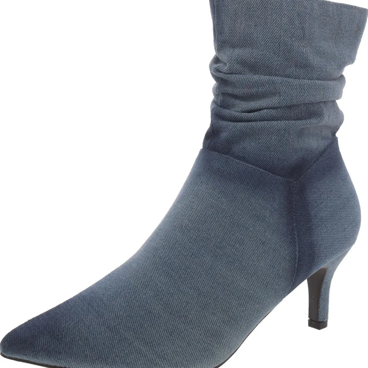 Morgan Denim Pointed Toe Mid-Calf Boots