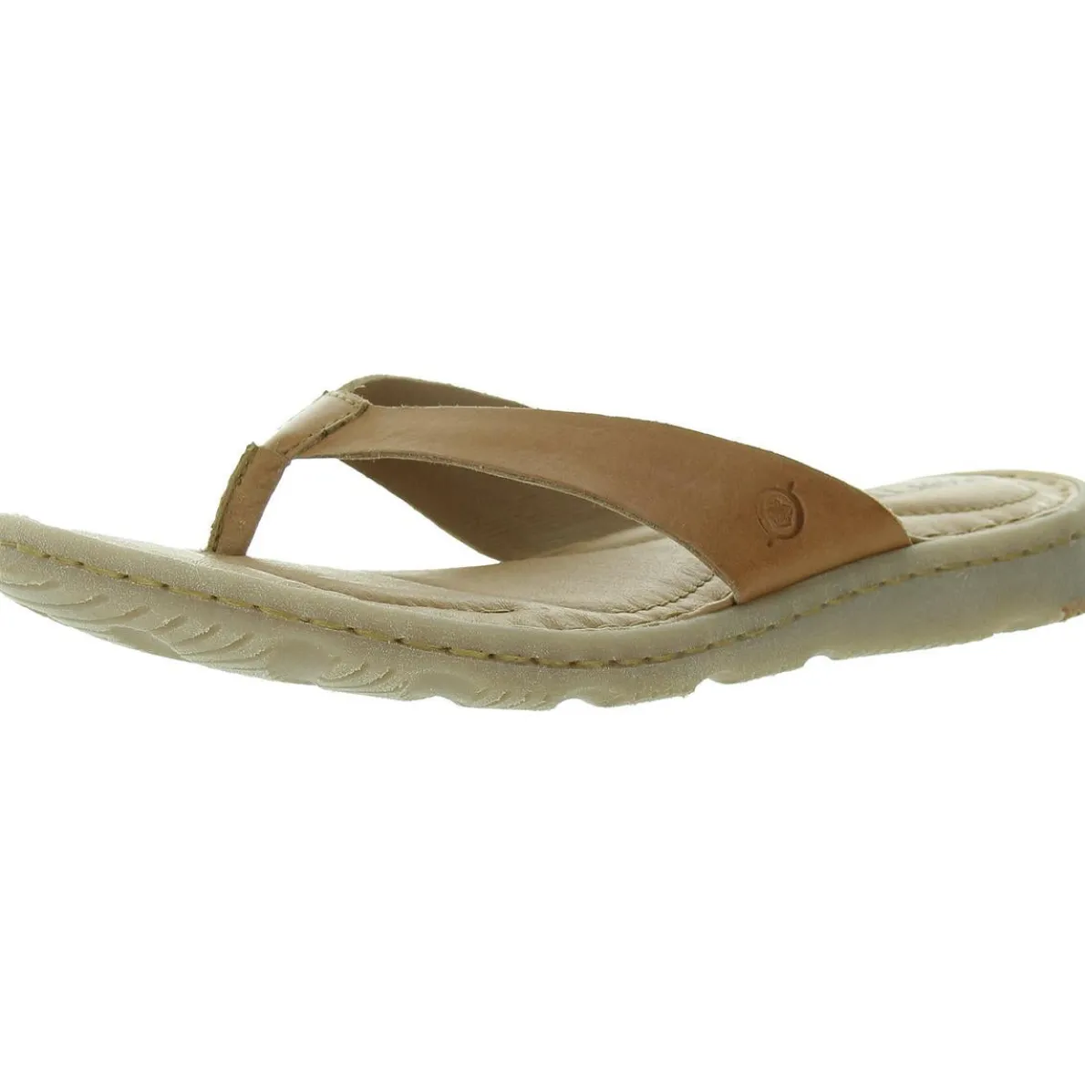 Padded Insole Leather Flip-Flops