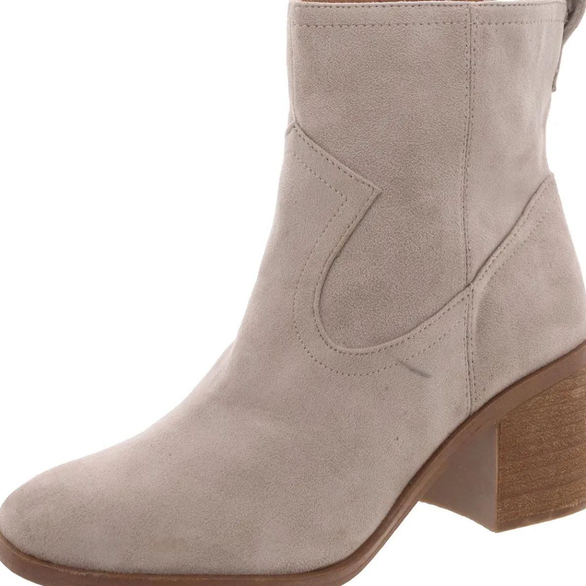 Faux Suede Almond Toe Ankle Boots