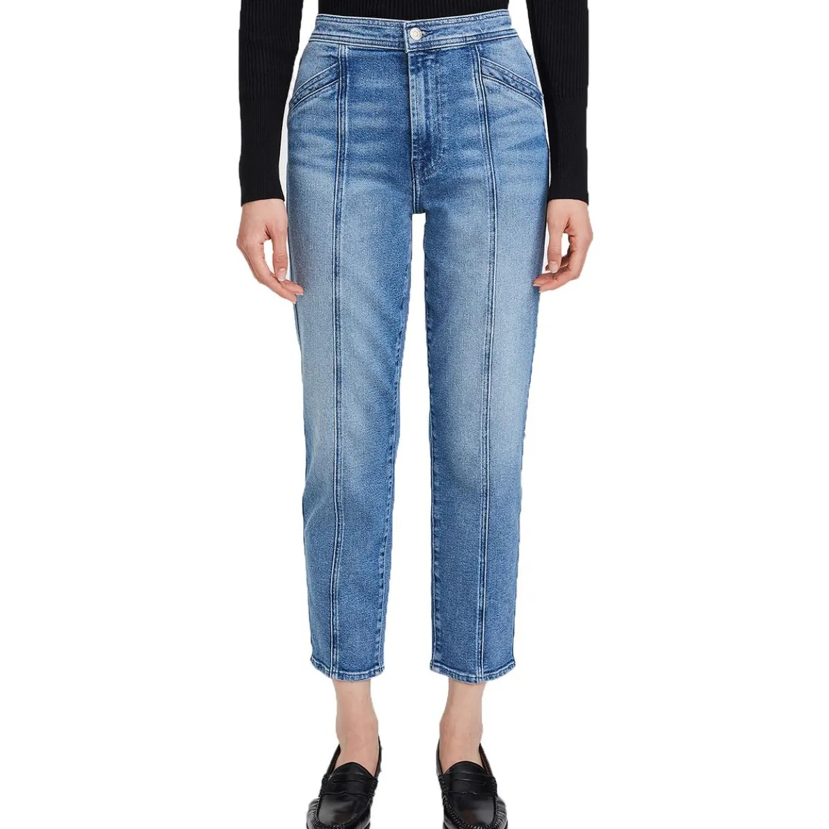 Luxe Vintage Denim Cotton Ankle Jeans