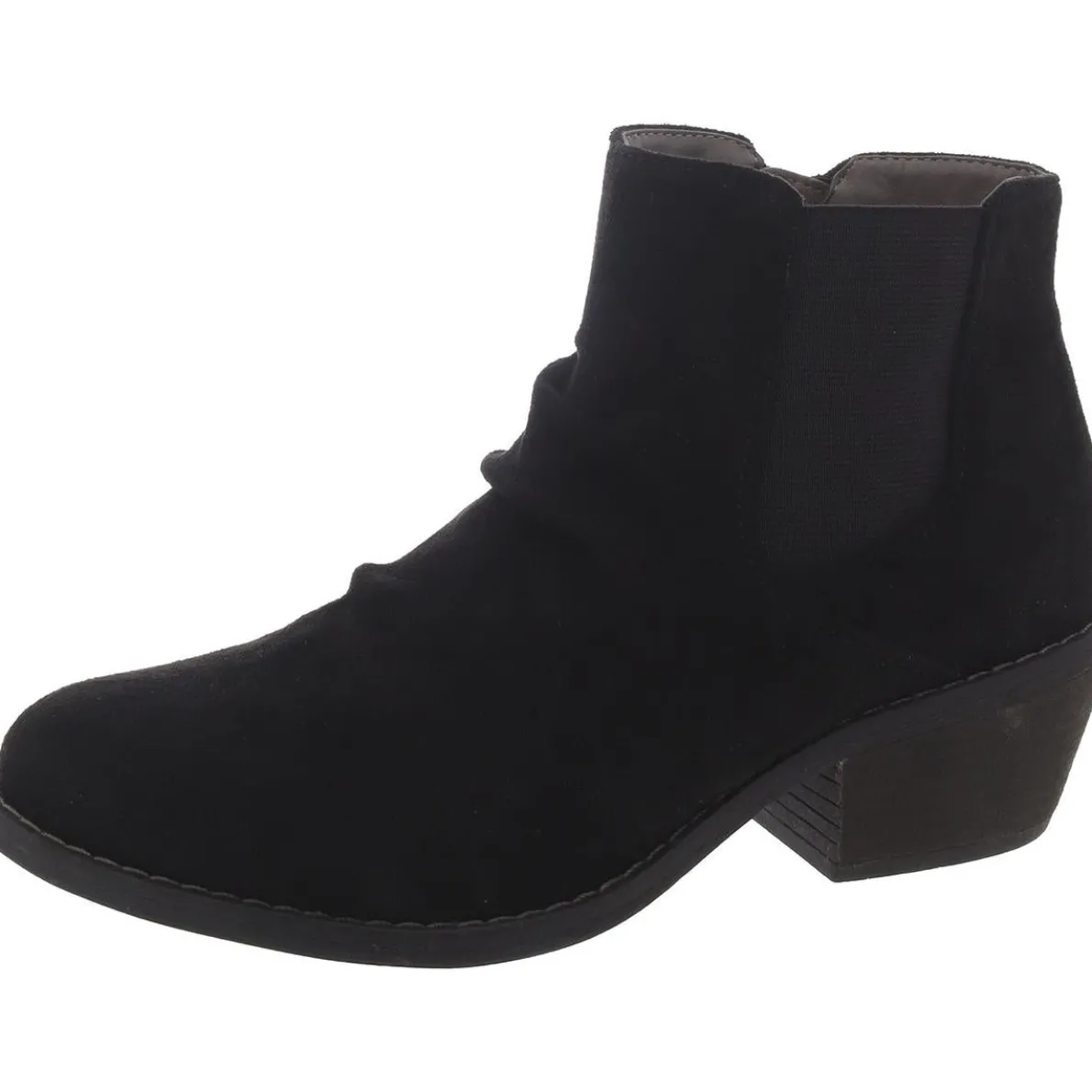 Faux Suede Block Heel Chelsea Boots