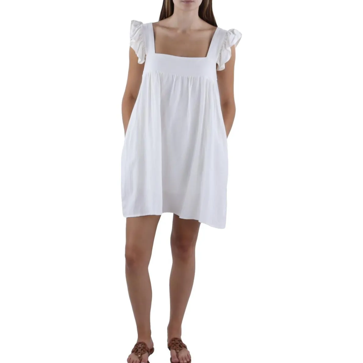 Ruffled Gathered Mini Dress