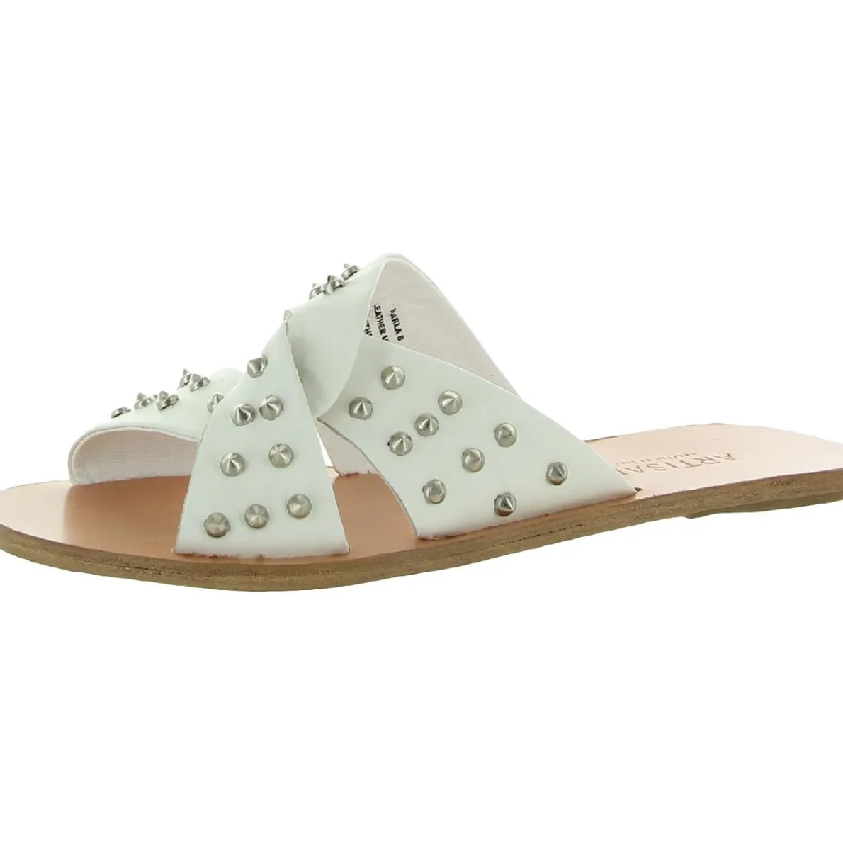 Narla Leather Embellished Slide Sandals