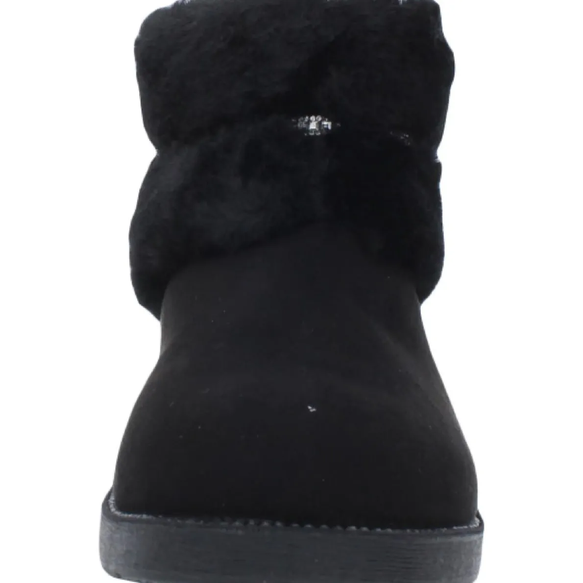 Nayeli Suede Faux Fur Trim Embellished Ankle Boots