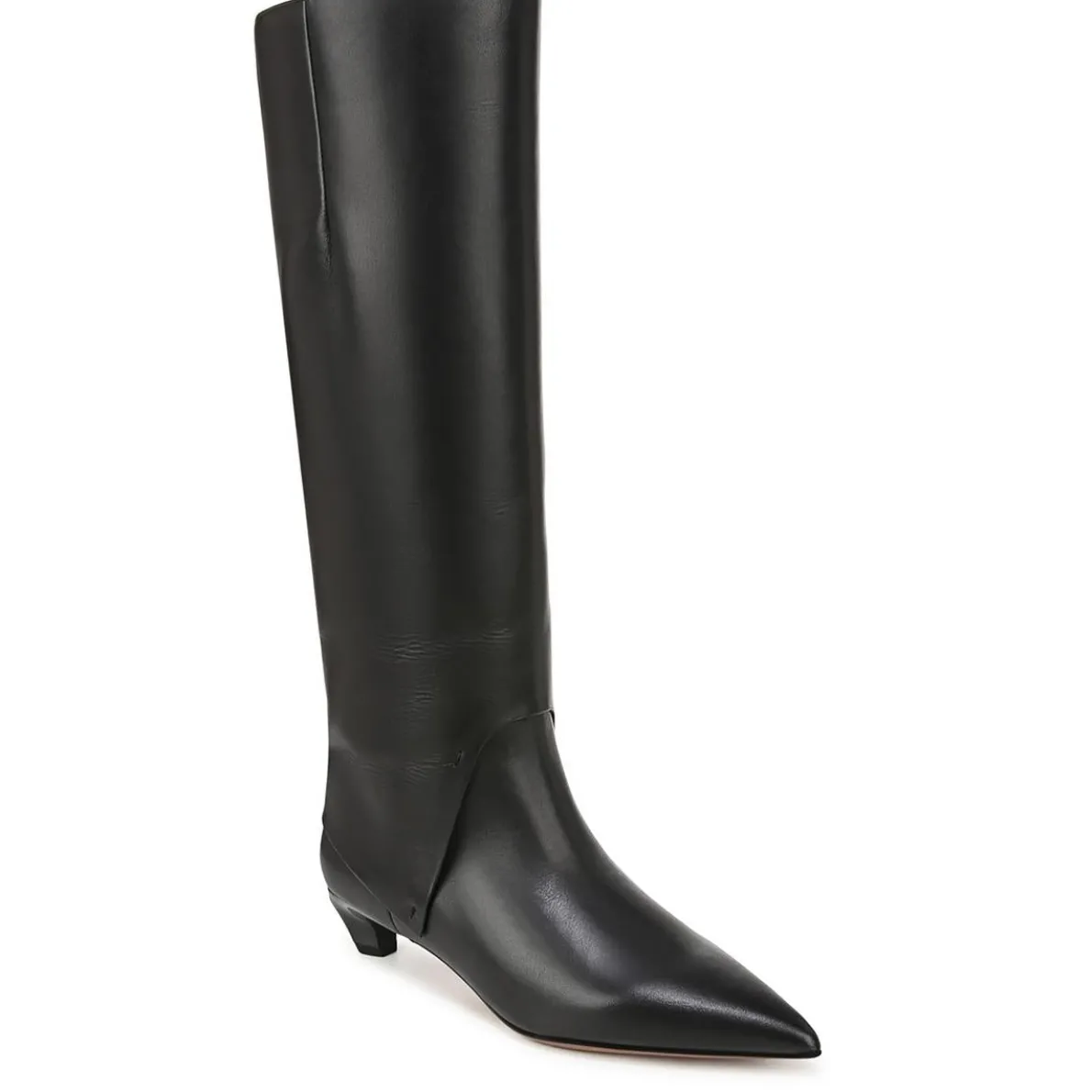 Martin Zipper Leather Knee-High Boots
