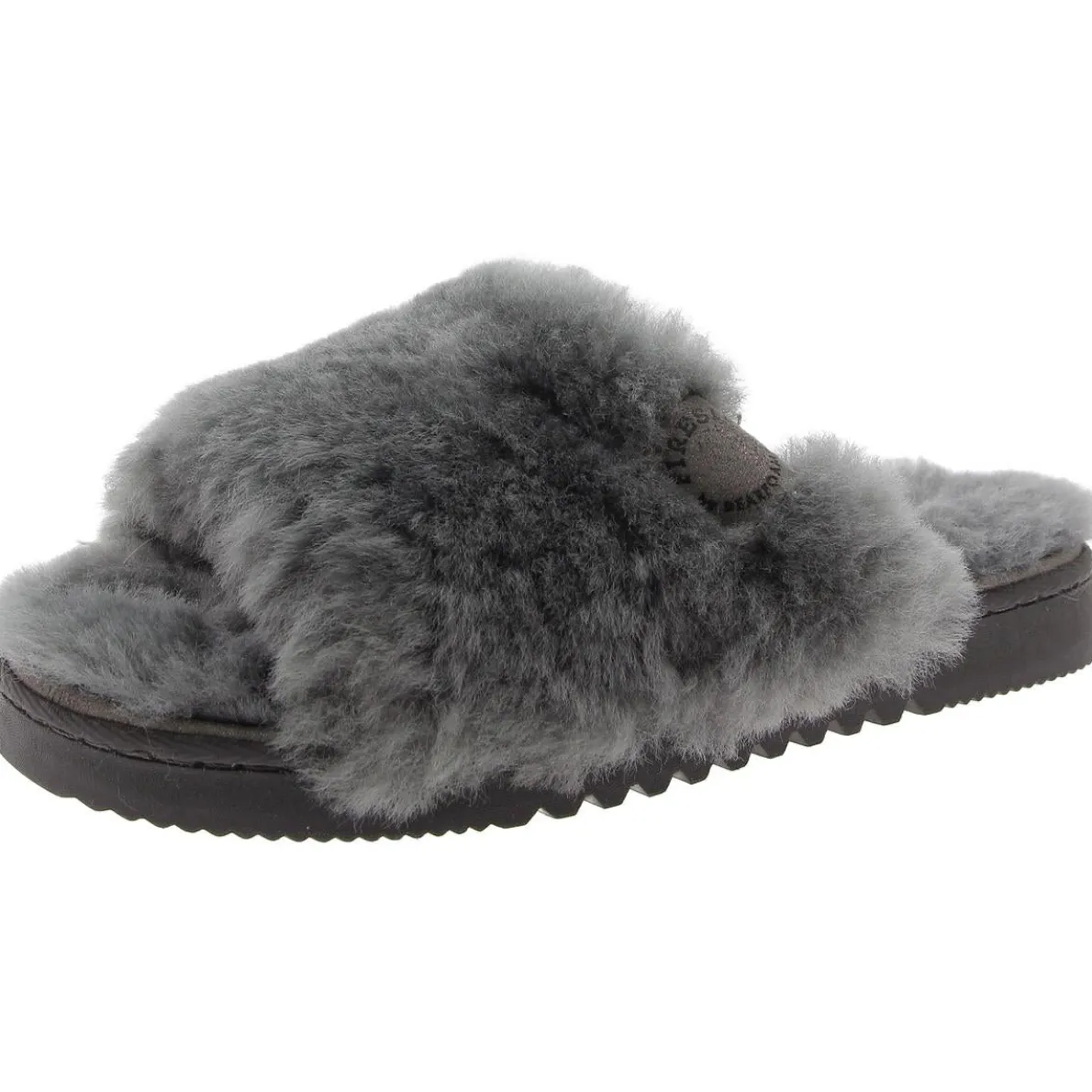 Faux Fur Lined Faux Fur Slide Slippers
