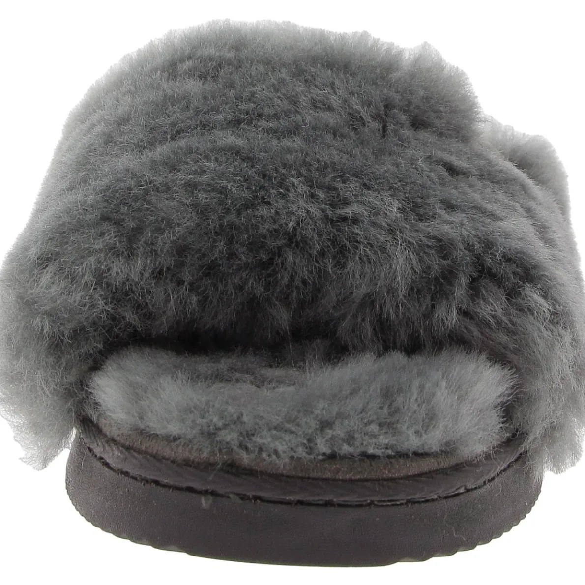 Faux Fur Lined Faux Fur Slide Slippers