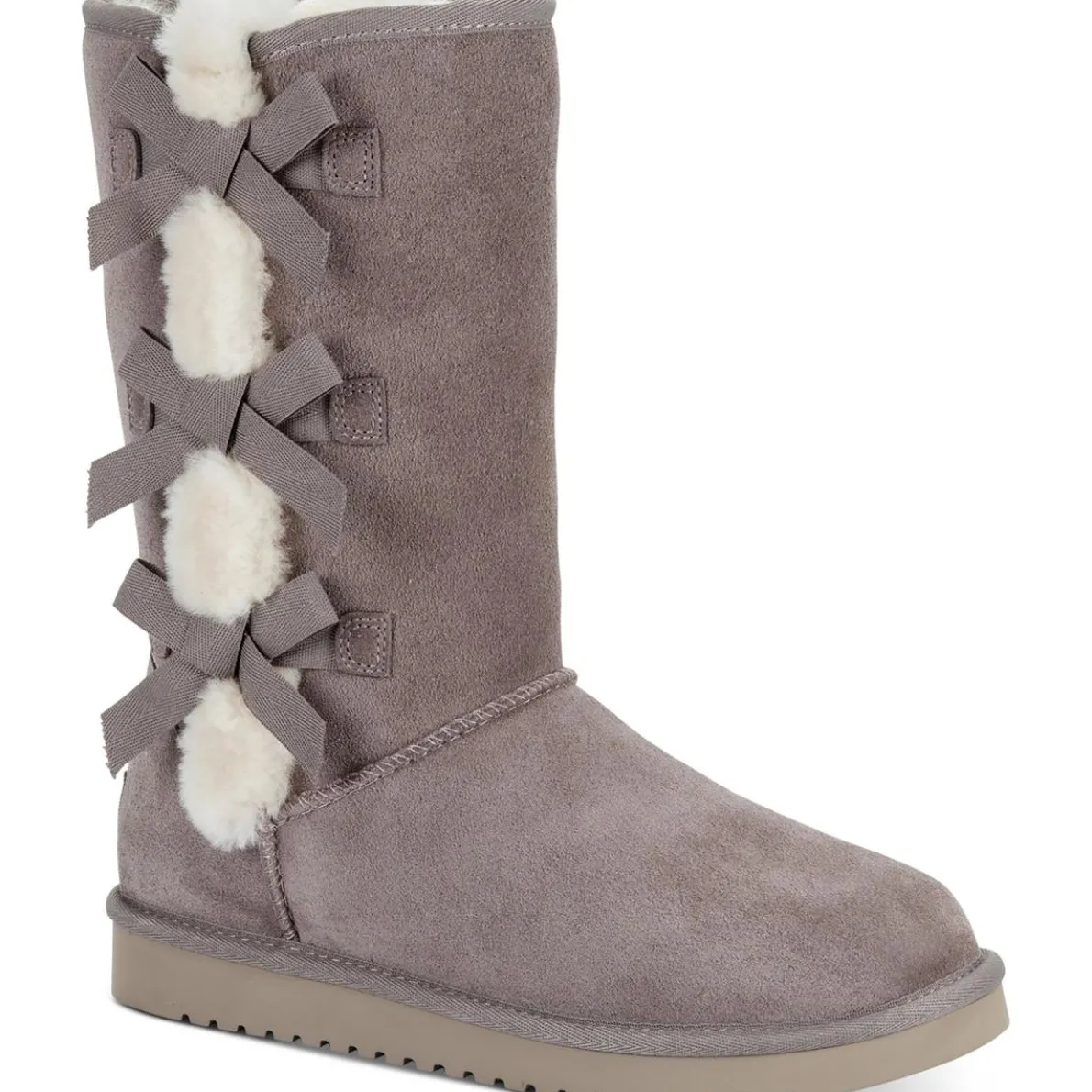 Victoria Tall Suede SHEEP Fur Trim Casual Boots