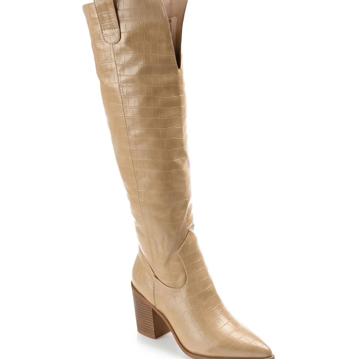 THERESE Extra Wide Calf Faux Leather Knee-High Boots