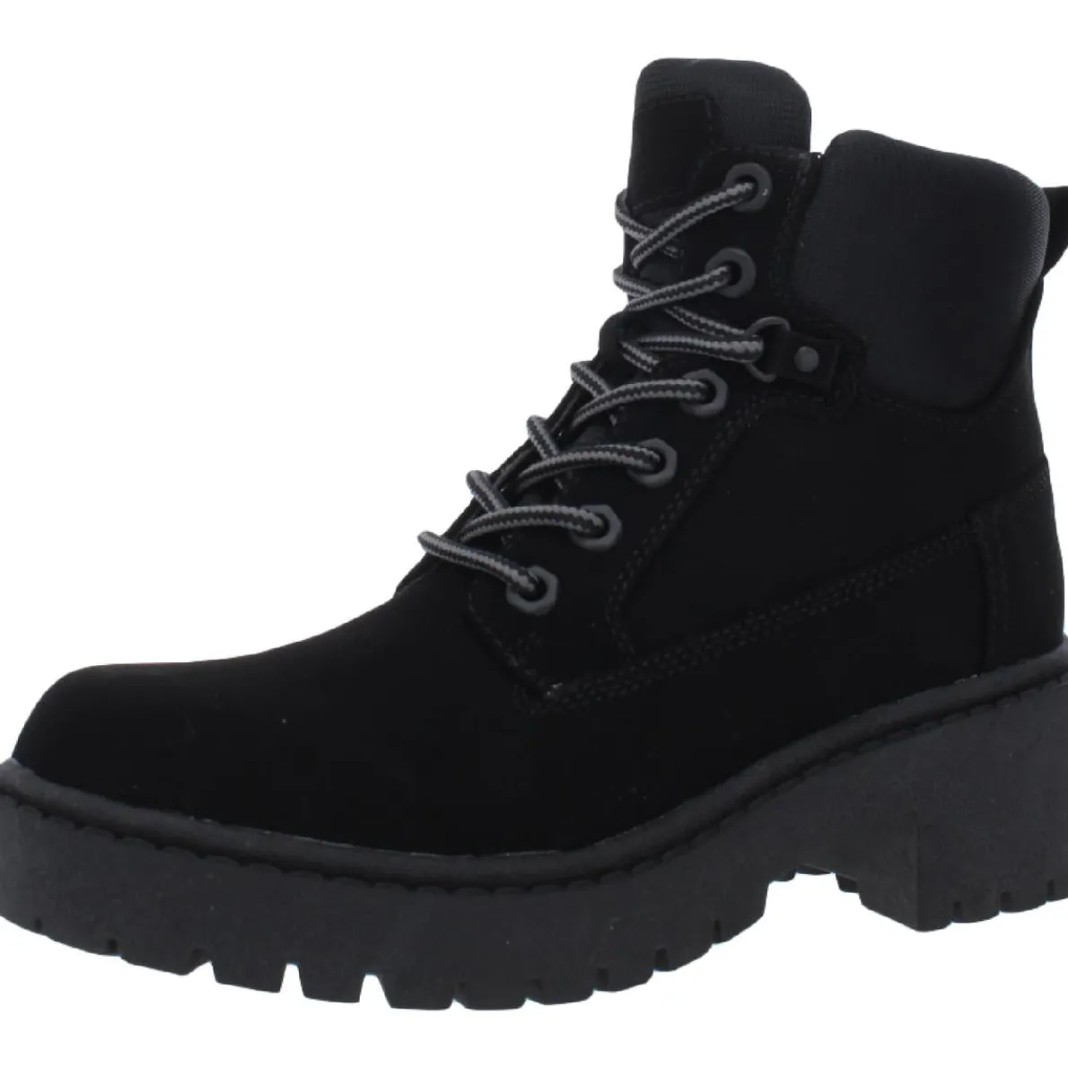 Weston Faux Leather Lace-Up Round Toe Combat Boot