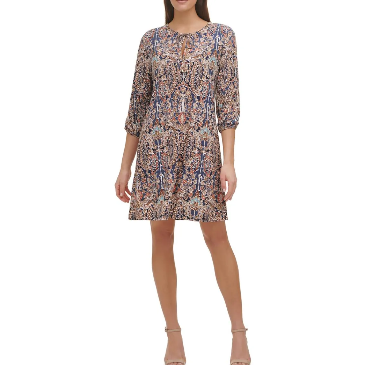 Tie Neck Short Mini Dress