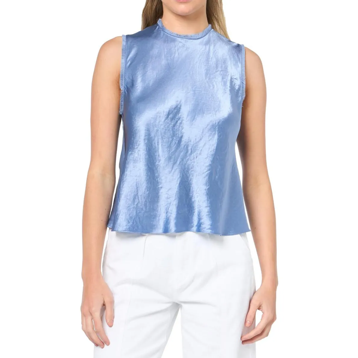 Silk Sleeveless Pullover Top