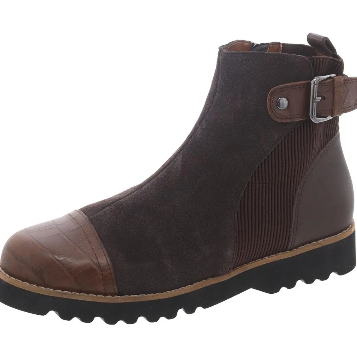 Callycs Mixed Media Wedge Ankle Boots