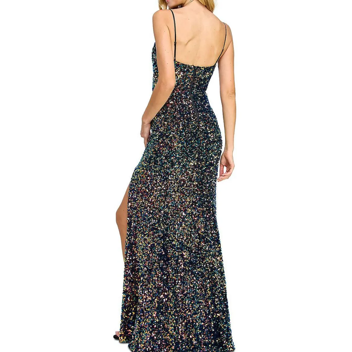 Juniors Sequined Sleeveless Maxi Dress