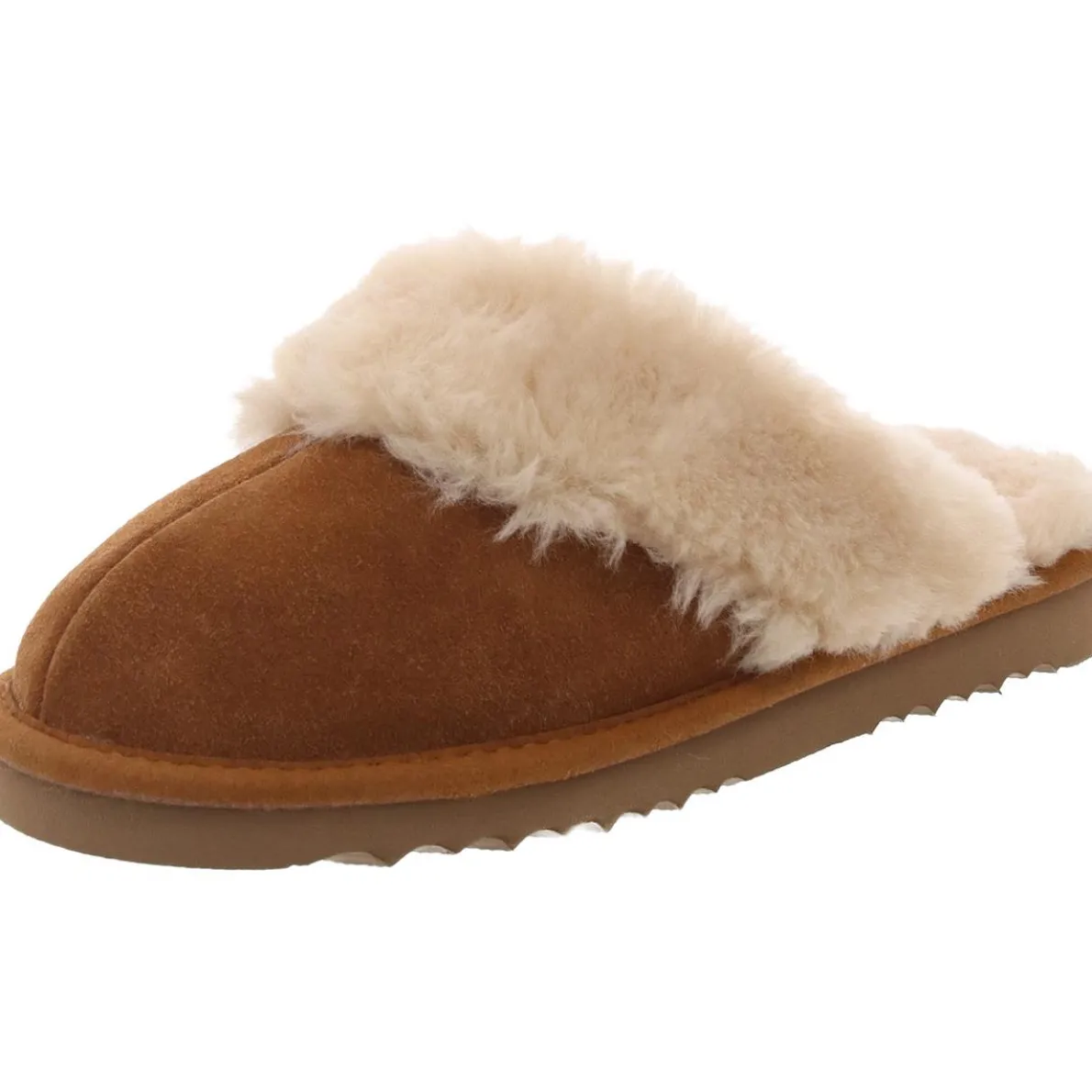 Faux Fur Lined Suede Slide Slippers