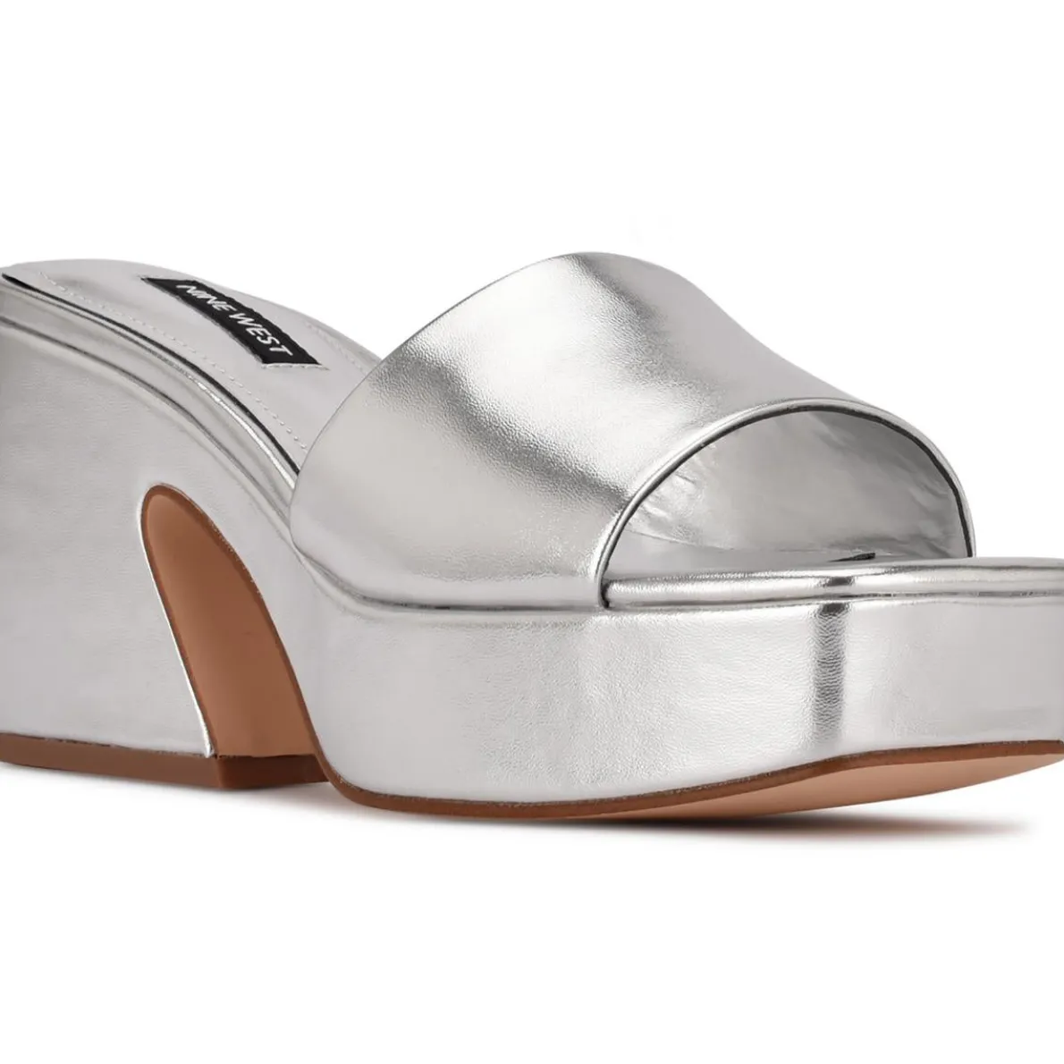 OKLEE Faux Leather Slip On Block Heels