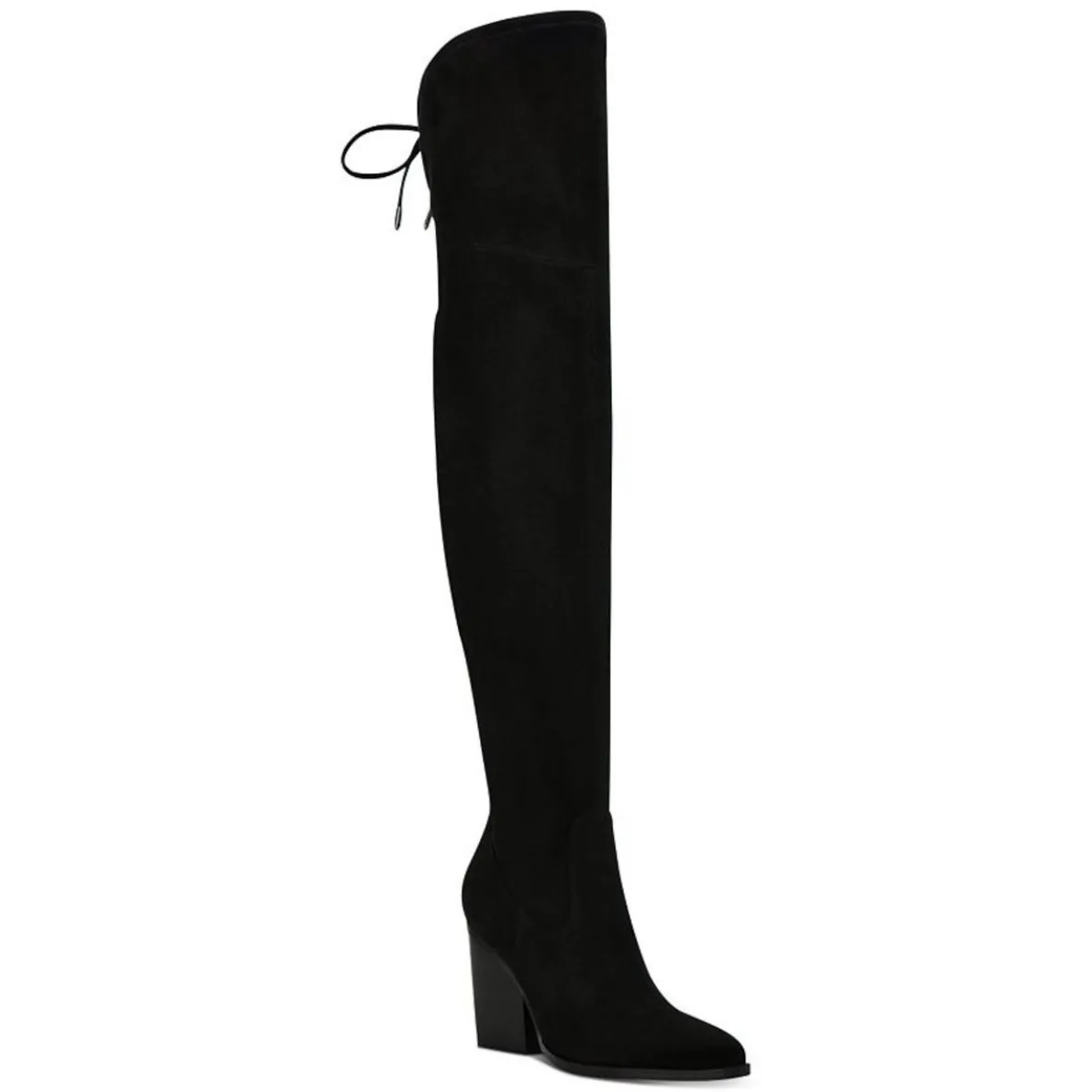 Okun Zipper Faux Suede Thigh-High Boots