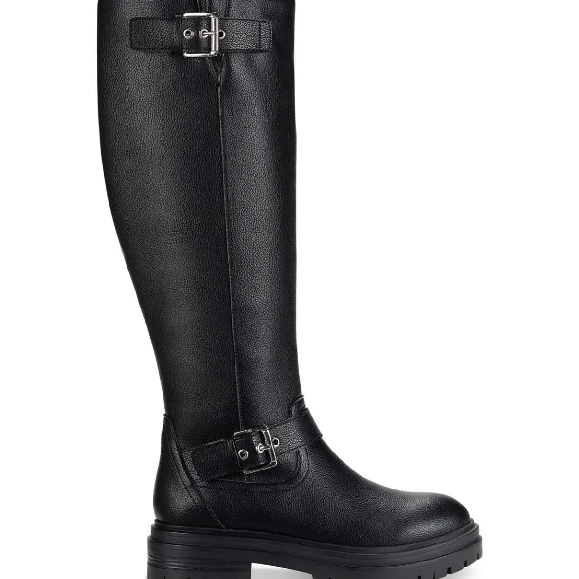 Omegaap Moto Faux Leather Knee-High Boots