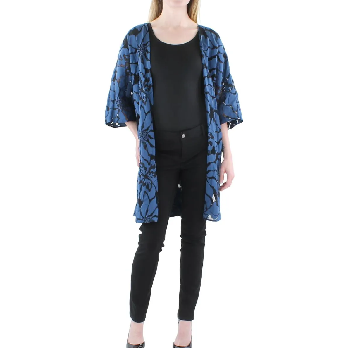 Open Front Lace Duster Blazer