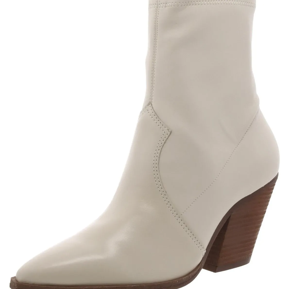 Gilemini Faux Leather Stacked Heel Mid-Calf Boots