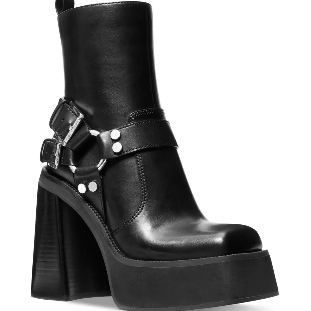 O-Ring Leather Ankle Boots