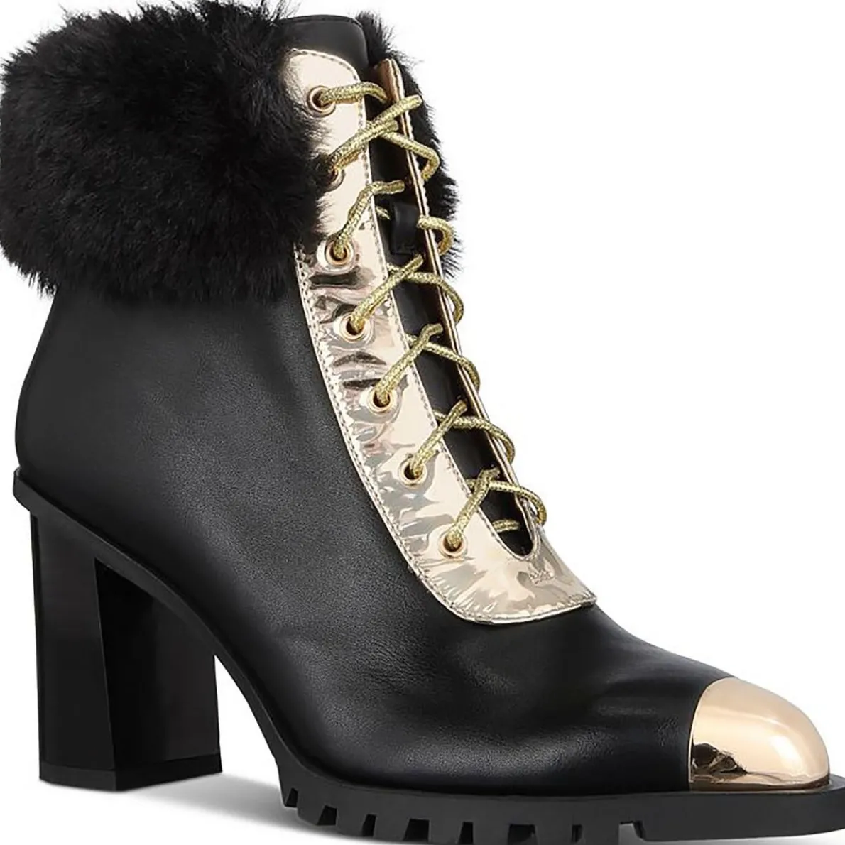 Maliyana Faux Leather Block Heel Ankle Boots