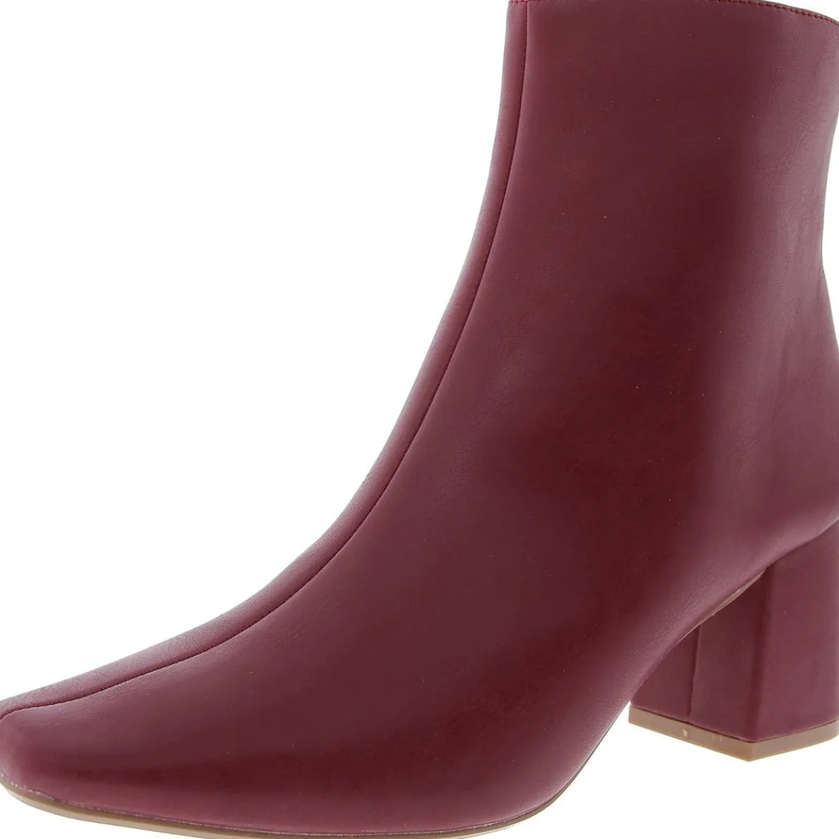 Zipper Faux Leather Ankle Boots