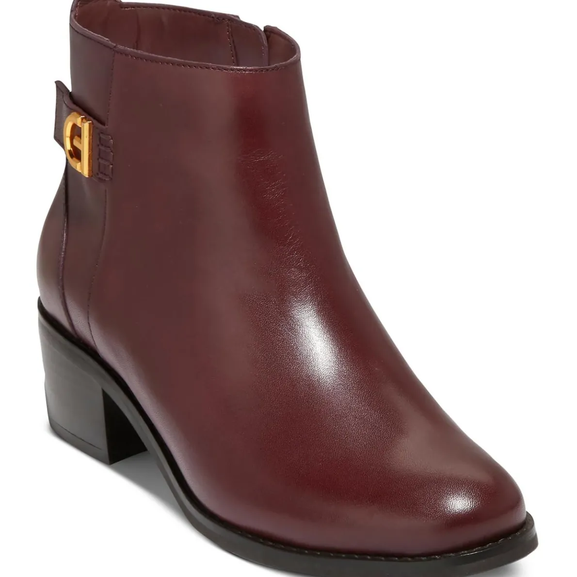 Holis Buckle Bootie Zipper Leather Ankle Boots