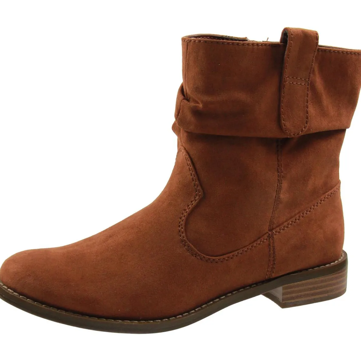 PAGEE Zipper Faux Suede Ankle Boots