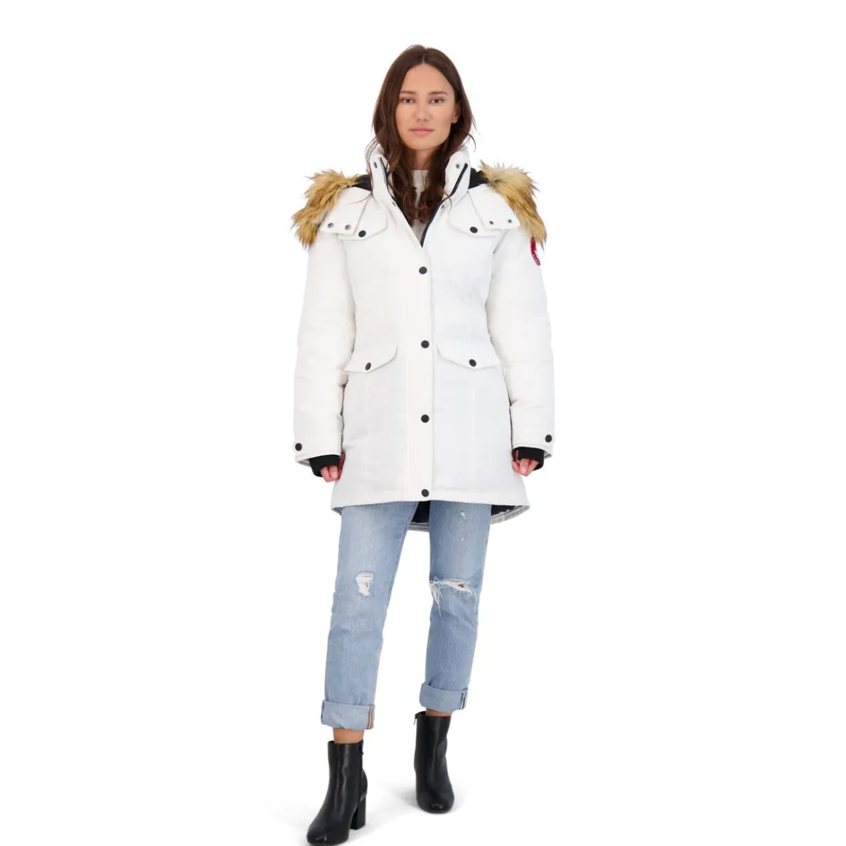 Parka Coat for Women-Insulated Faux Fur Hooded Winter Jacket