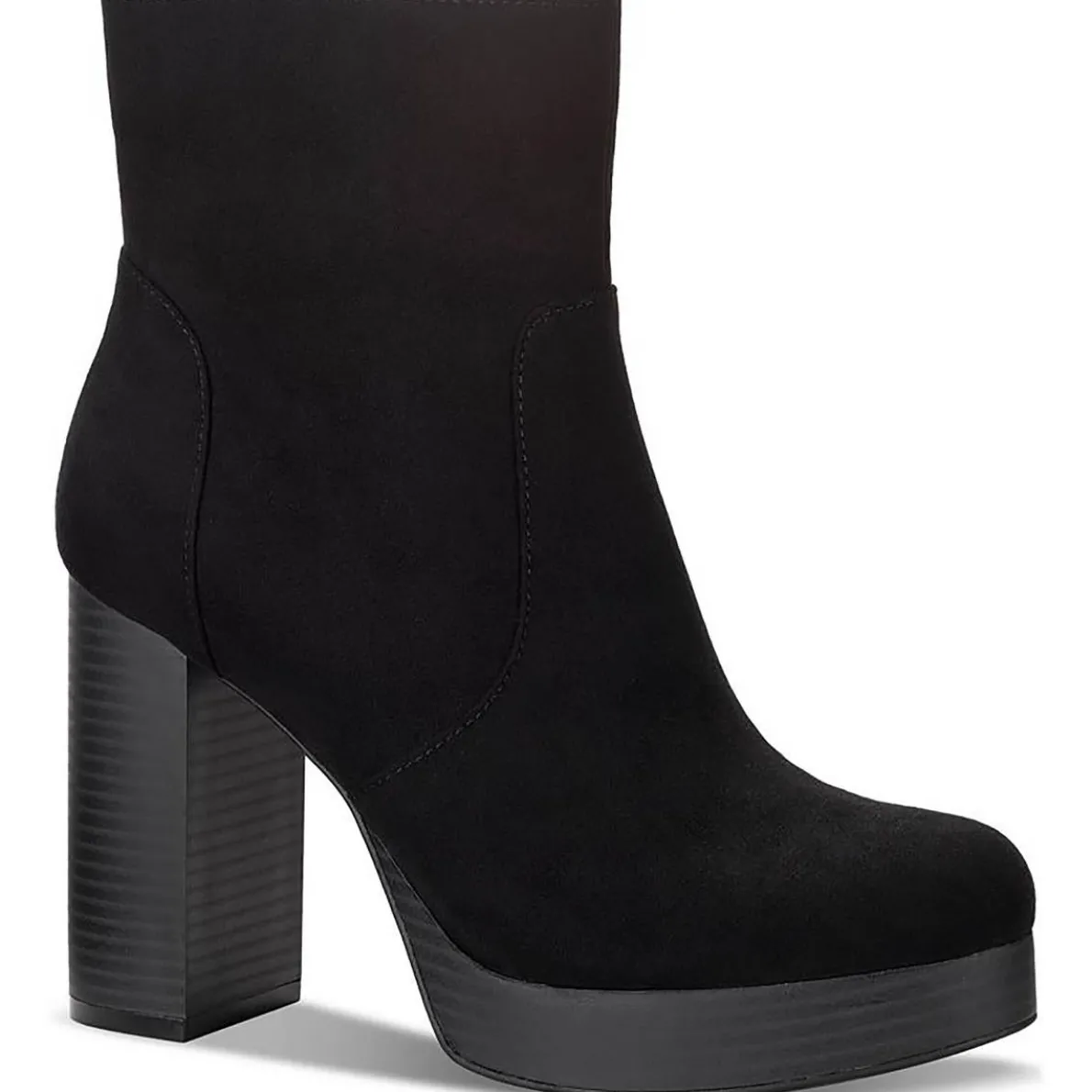 PATRICEE Textile Upper Faux Leather Ankle Boots