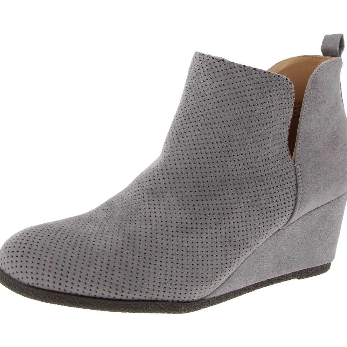 Perforated Faux Suede Booties