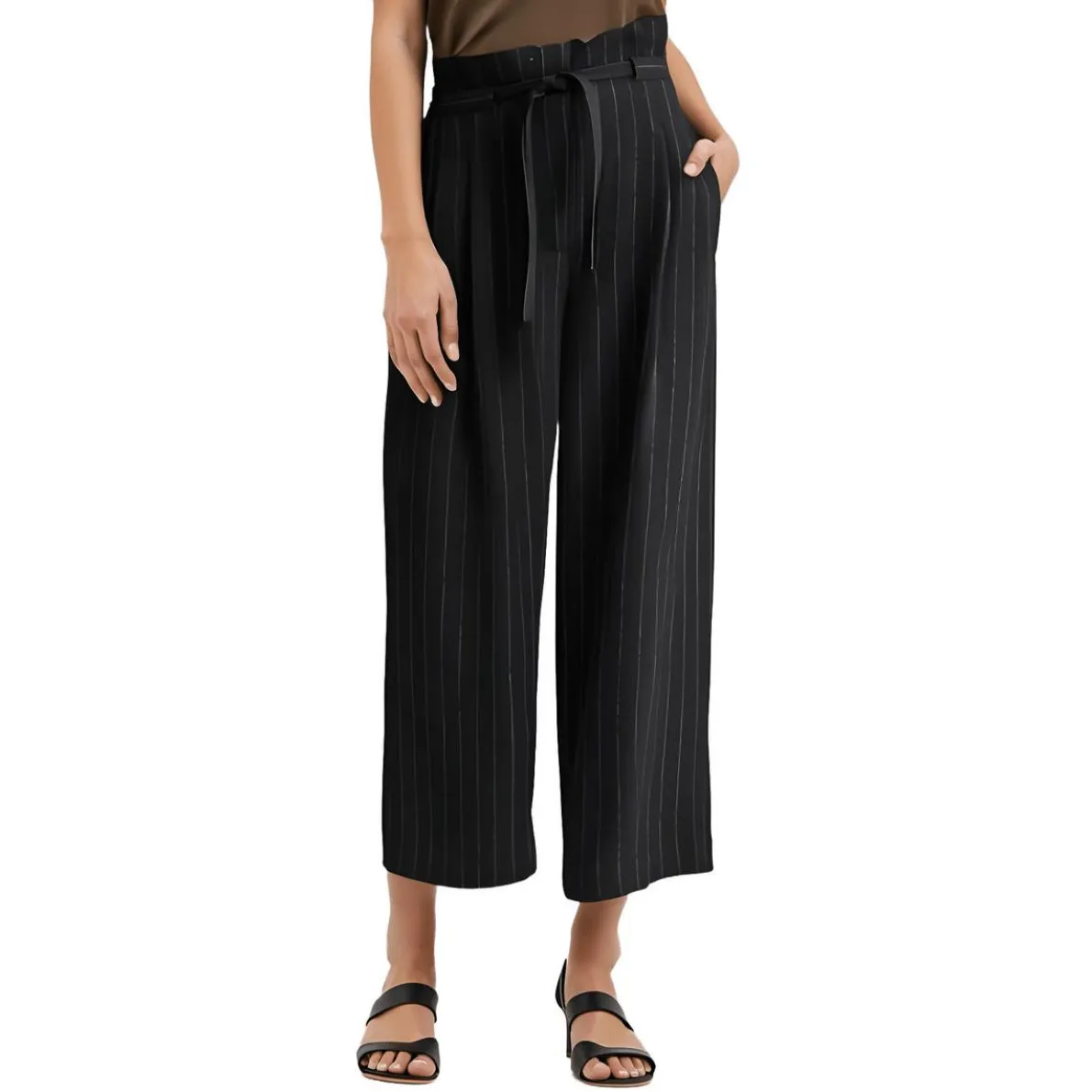 Petites Striped Cropped Pants